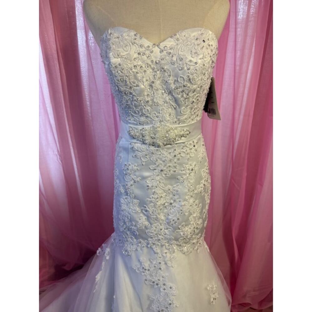 JULIET MERMAID STRAPLESS WEDDING DRESS SIZE XSMALL NWT - Picture 3 of 9